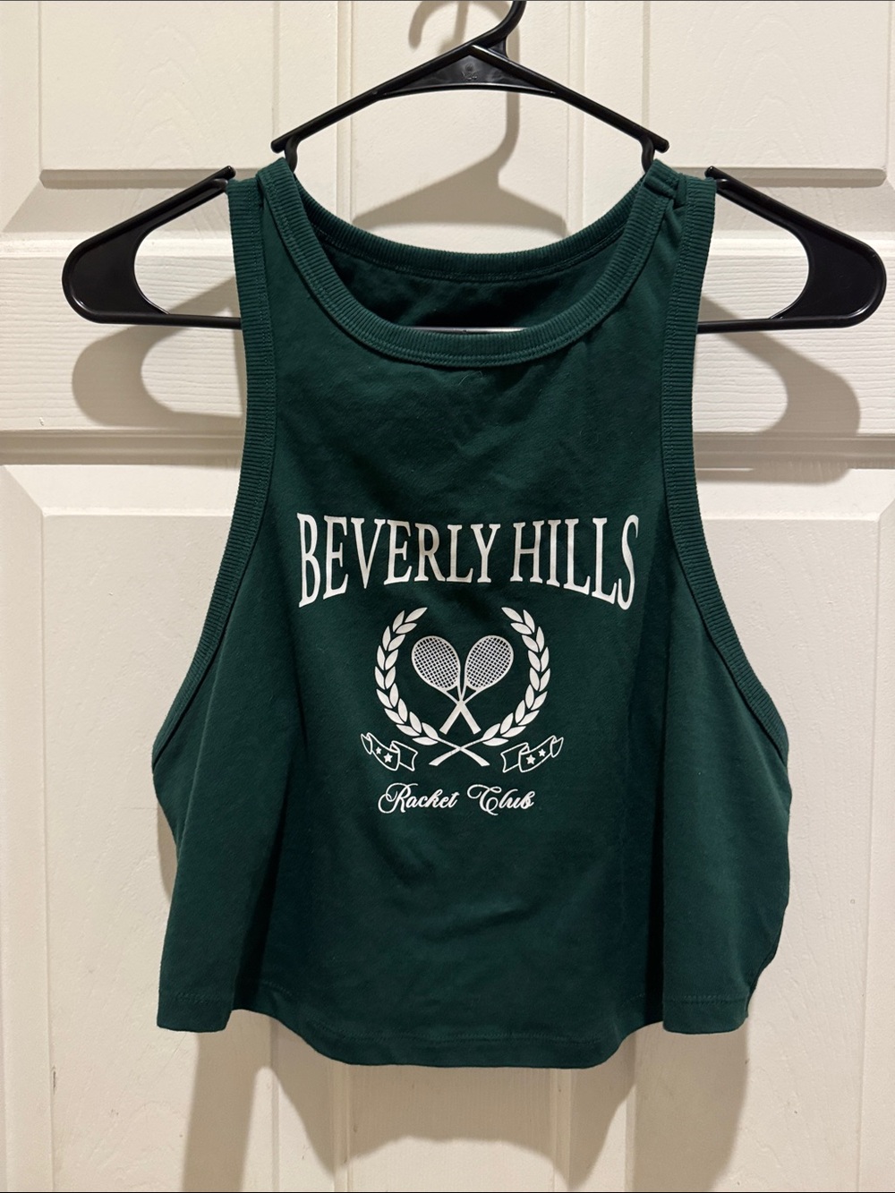 Beverly Hills Racket Club dark green crop top size XL